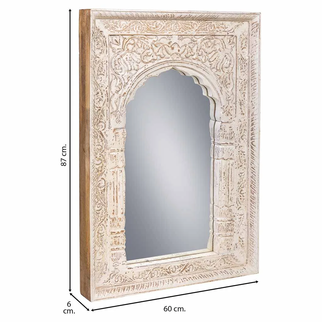 Handmade wood glass mirror – white — Photo 4