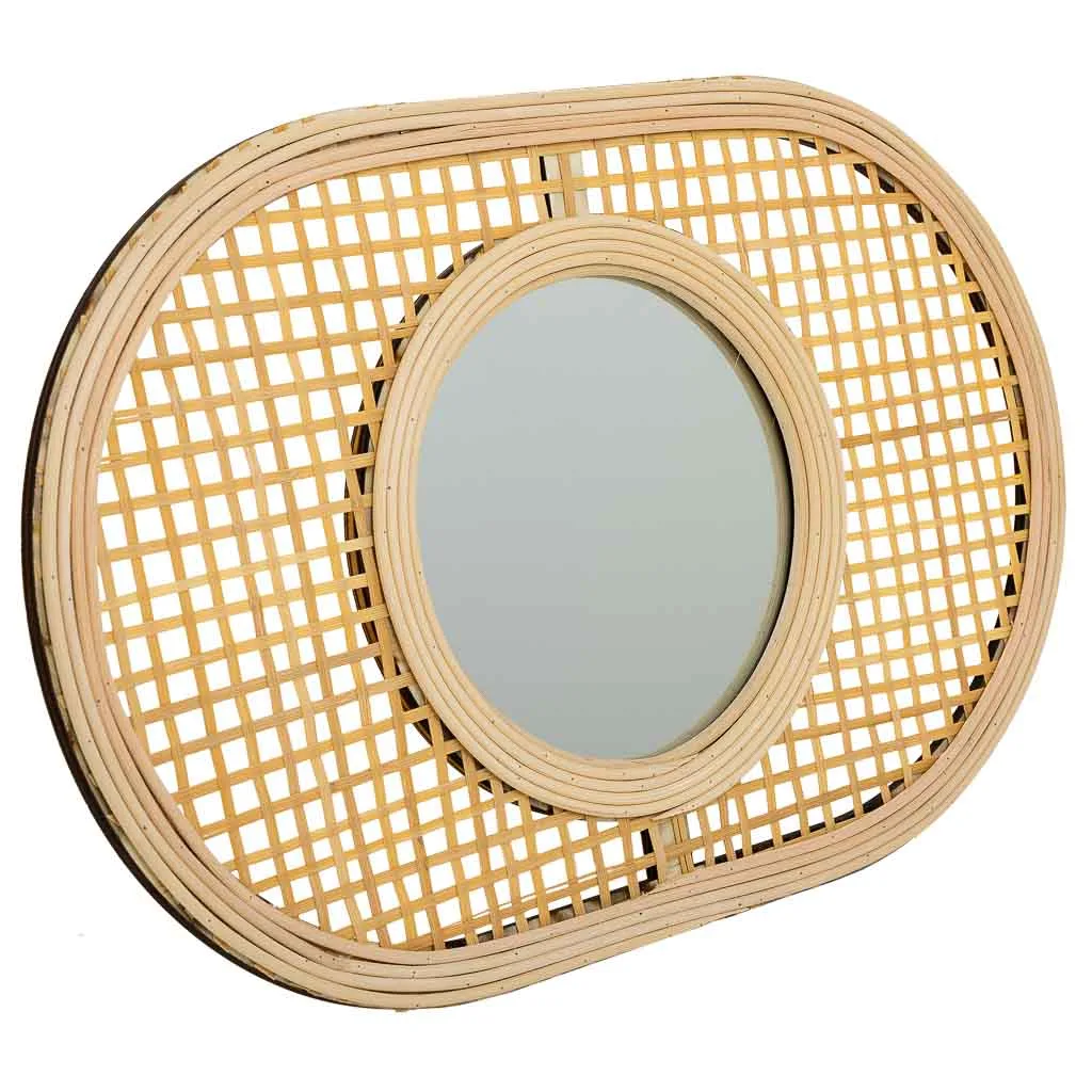 Bamboo mirror – brown — Photo 1