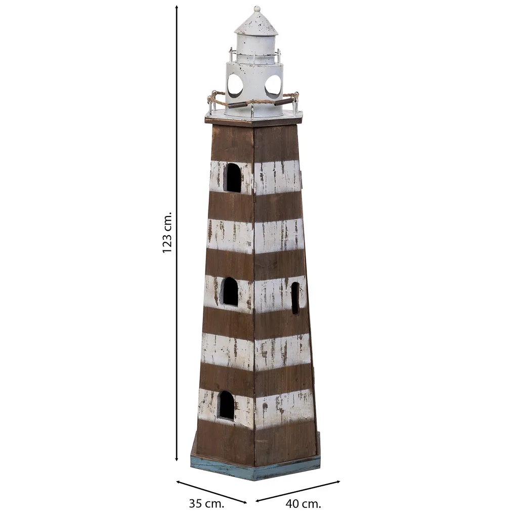 Lighthouse wood metal shelving unit — Photo 3