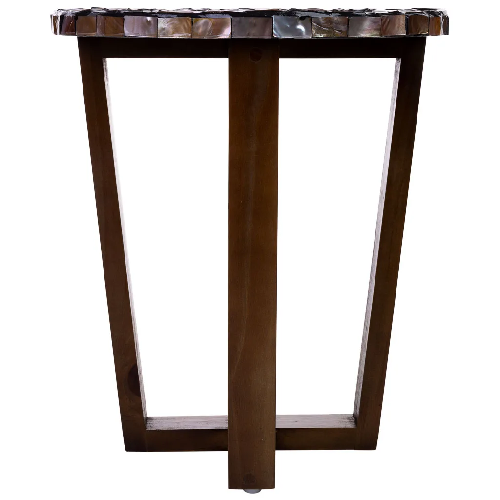Table d’appoint en bois et nacre marron — Photo 2