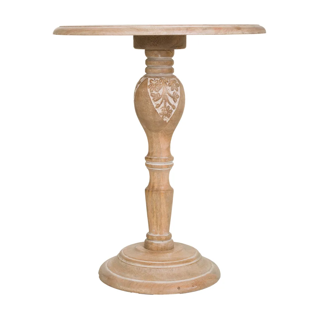 Table d’appoint artisanale en bois marron — Photo 2
