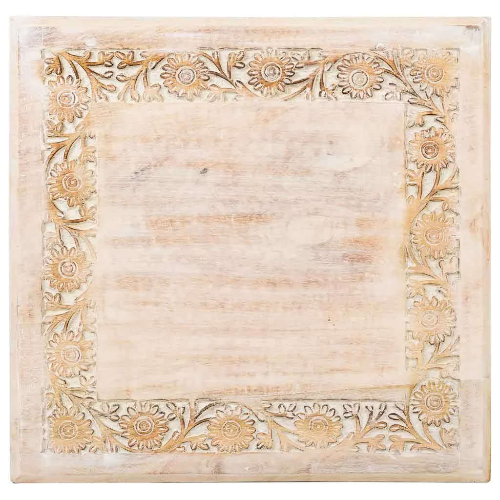 Table basse artisanale en bois blanche — Photo 3