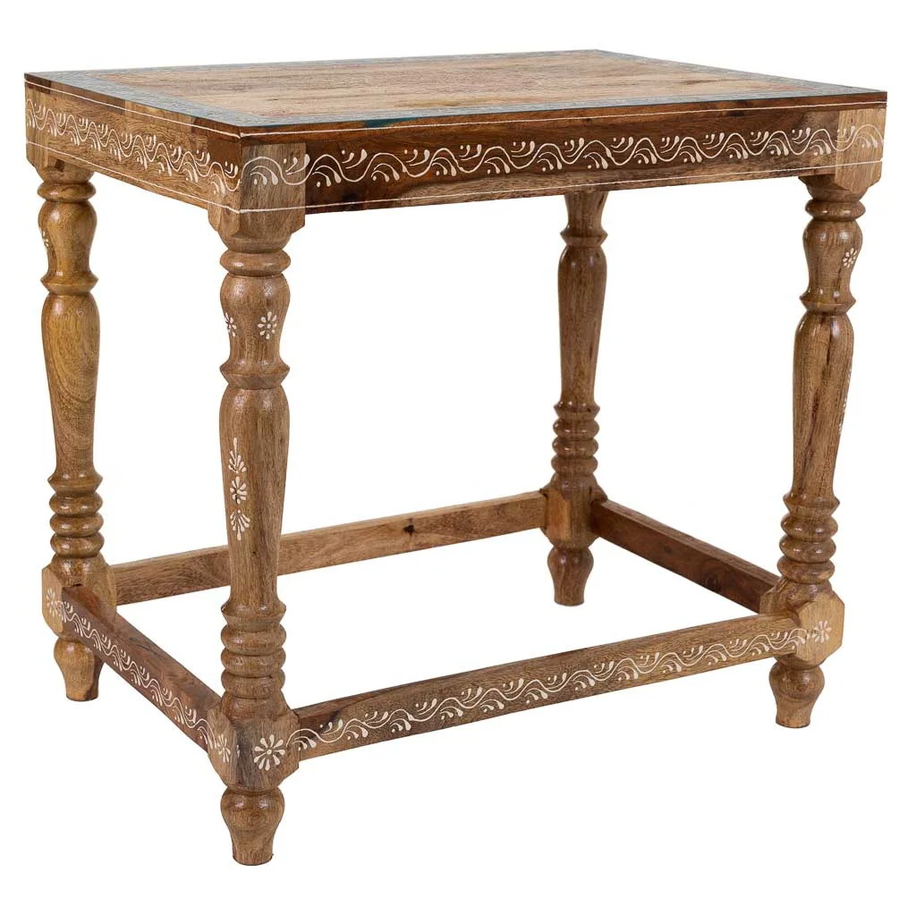 Table basse peint artisanale en bois marron — Photo 1