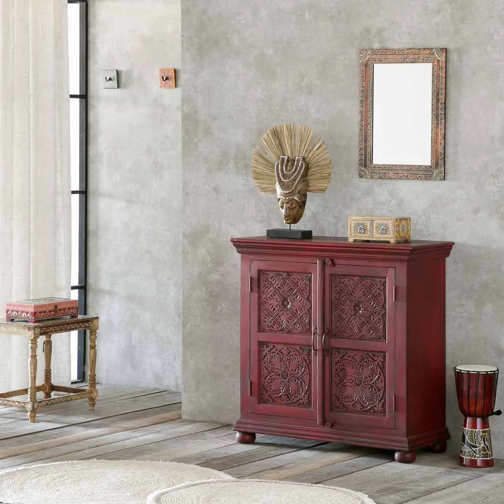 Table basse peint artisanale en bois marron — Photo 2