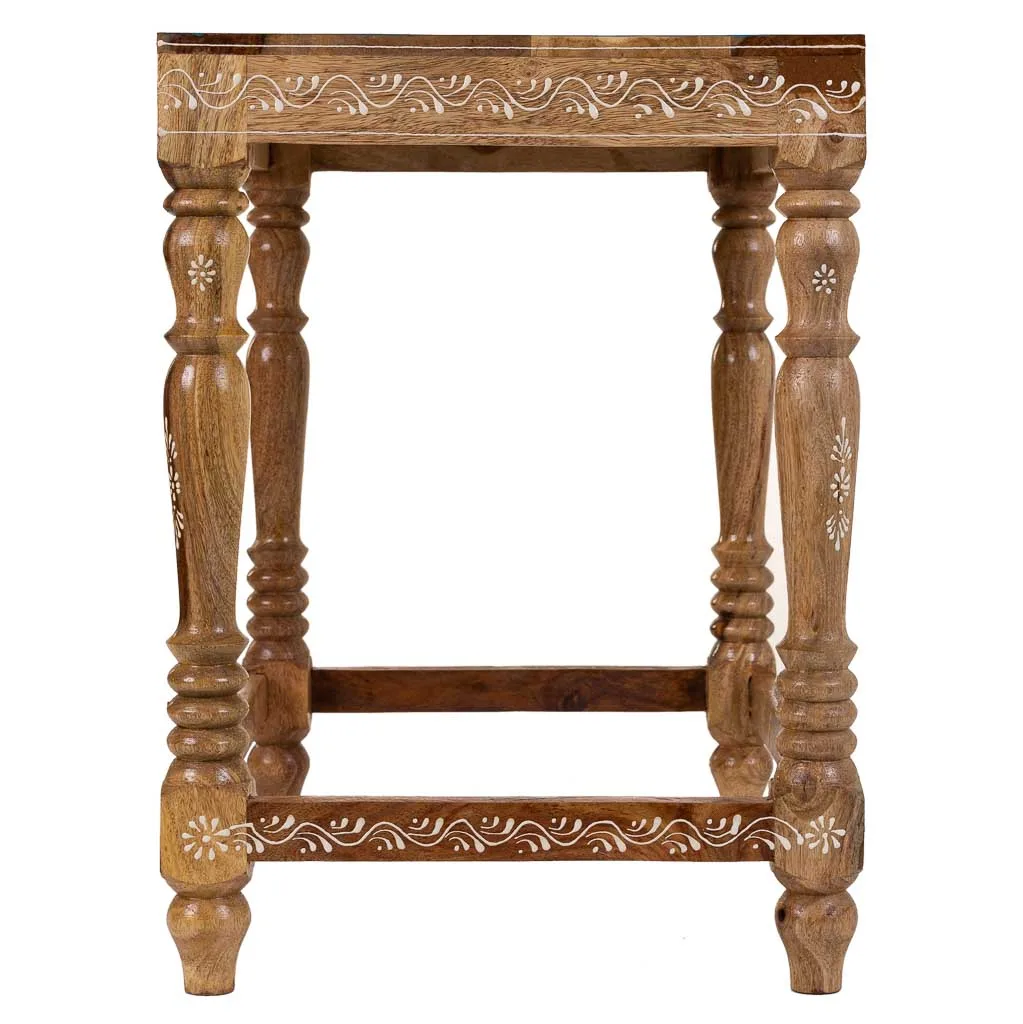 Table basse peint artisanale en bois marron — Photo 3