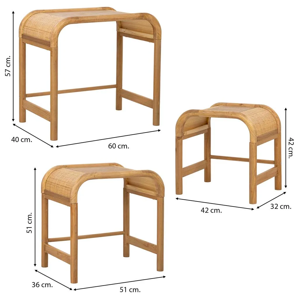 Set de 3 – mesa marrón — Foto 4