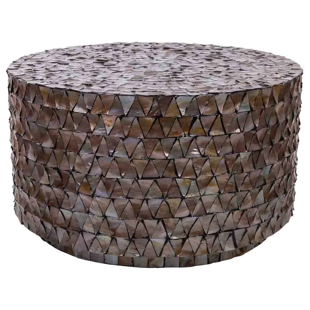Table basse en bois et nacre marron — Photo 1