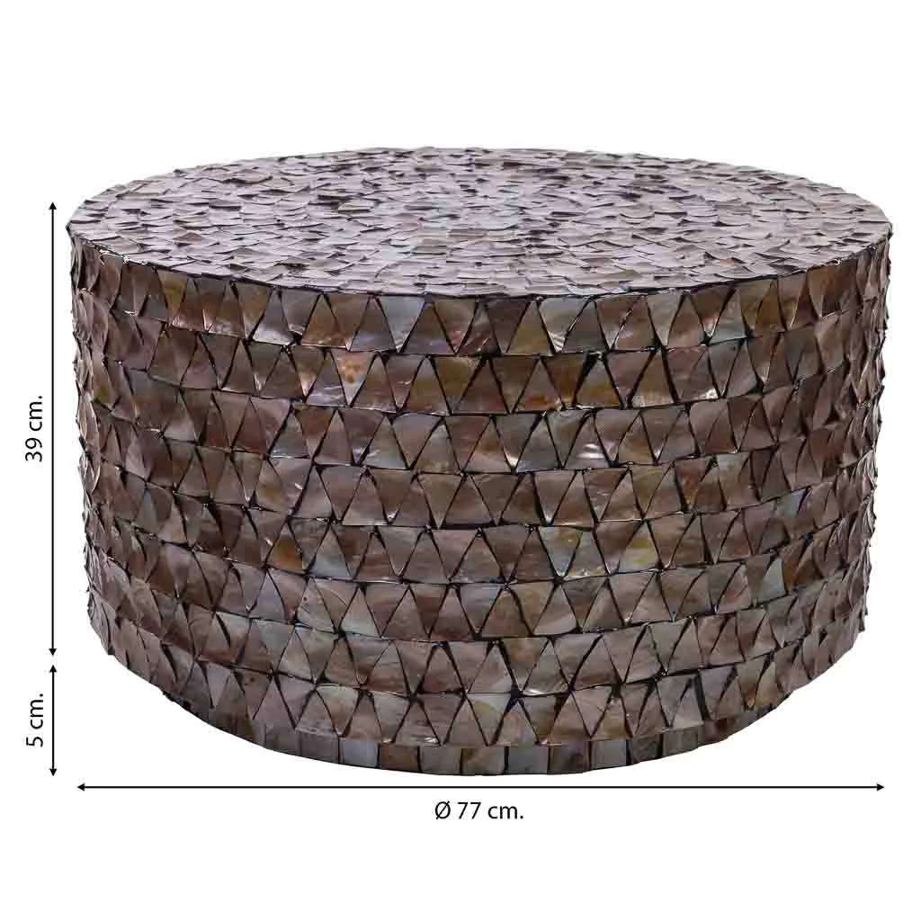 Table basse en bois et nacre marron — Photo 3