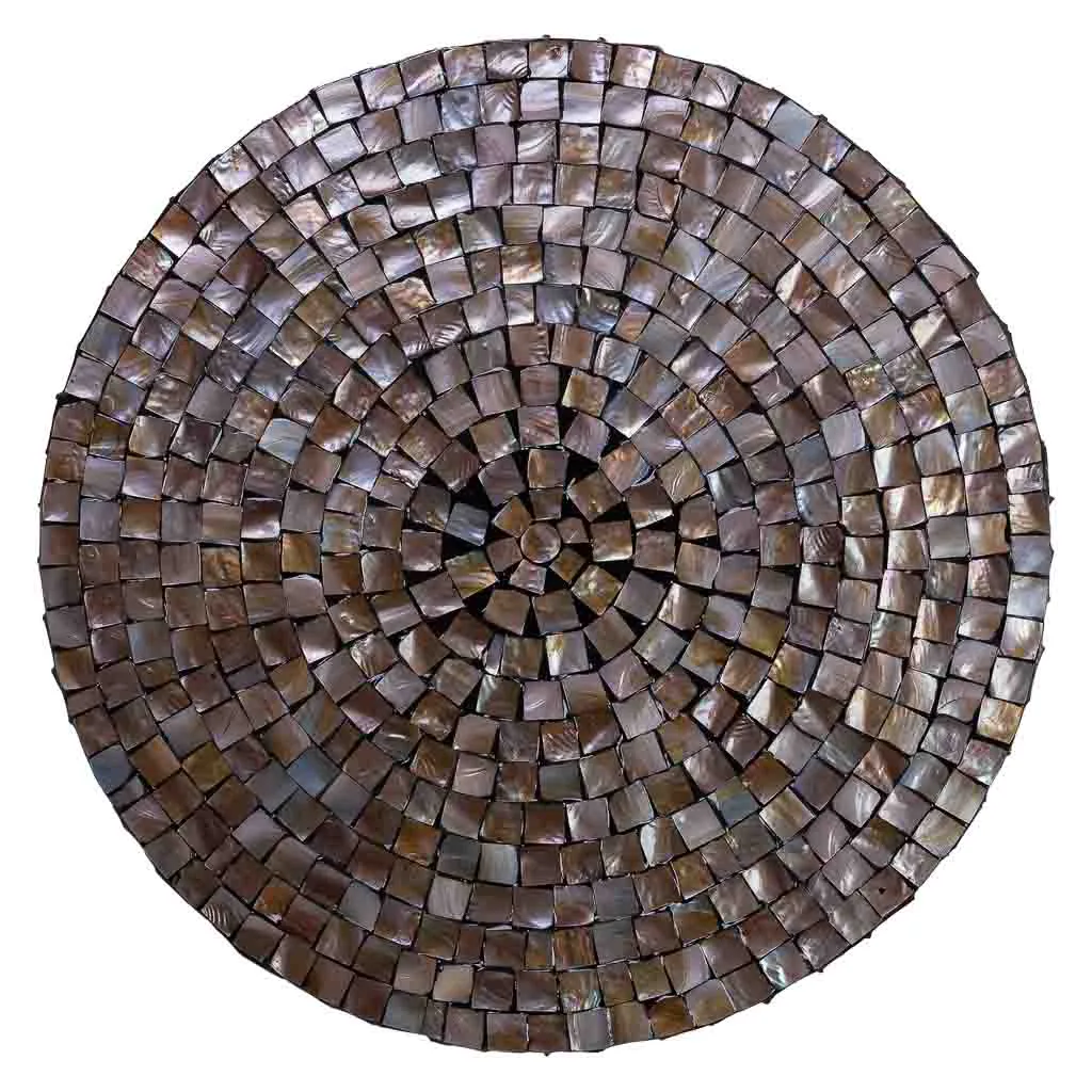 Table basse en bois et nacre marron — Photo 4