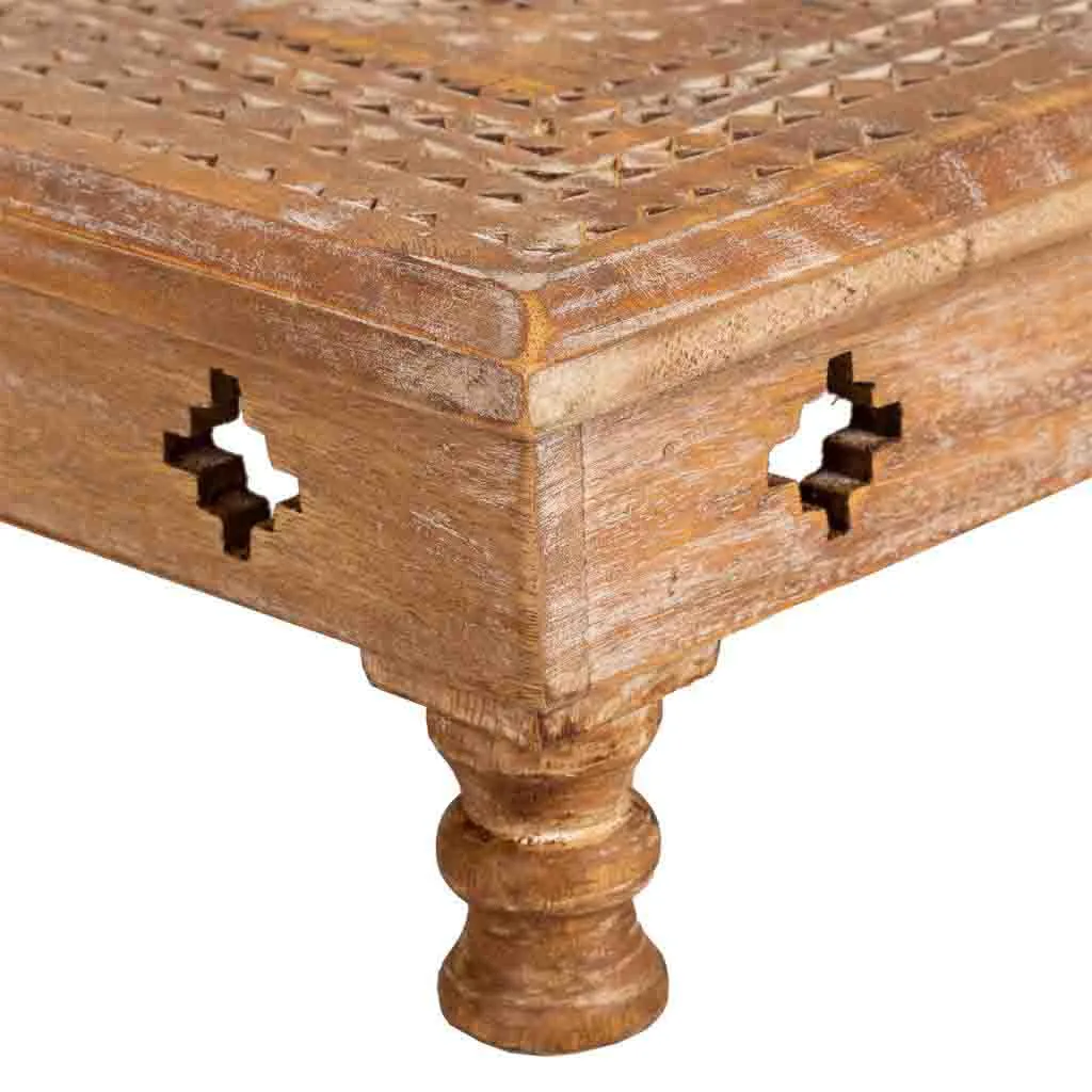 Carved handmade wood coffee table — Photo 4