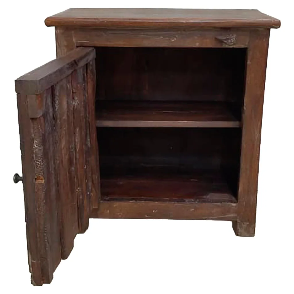 Table de nuit artisanale en bois marron — Photo 3