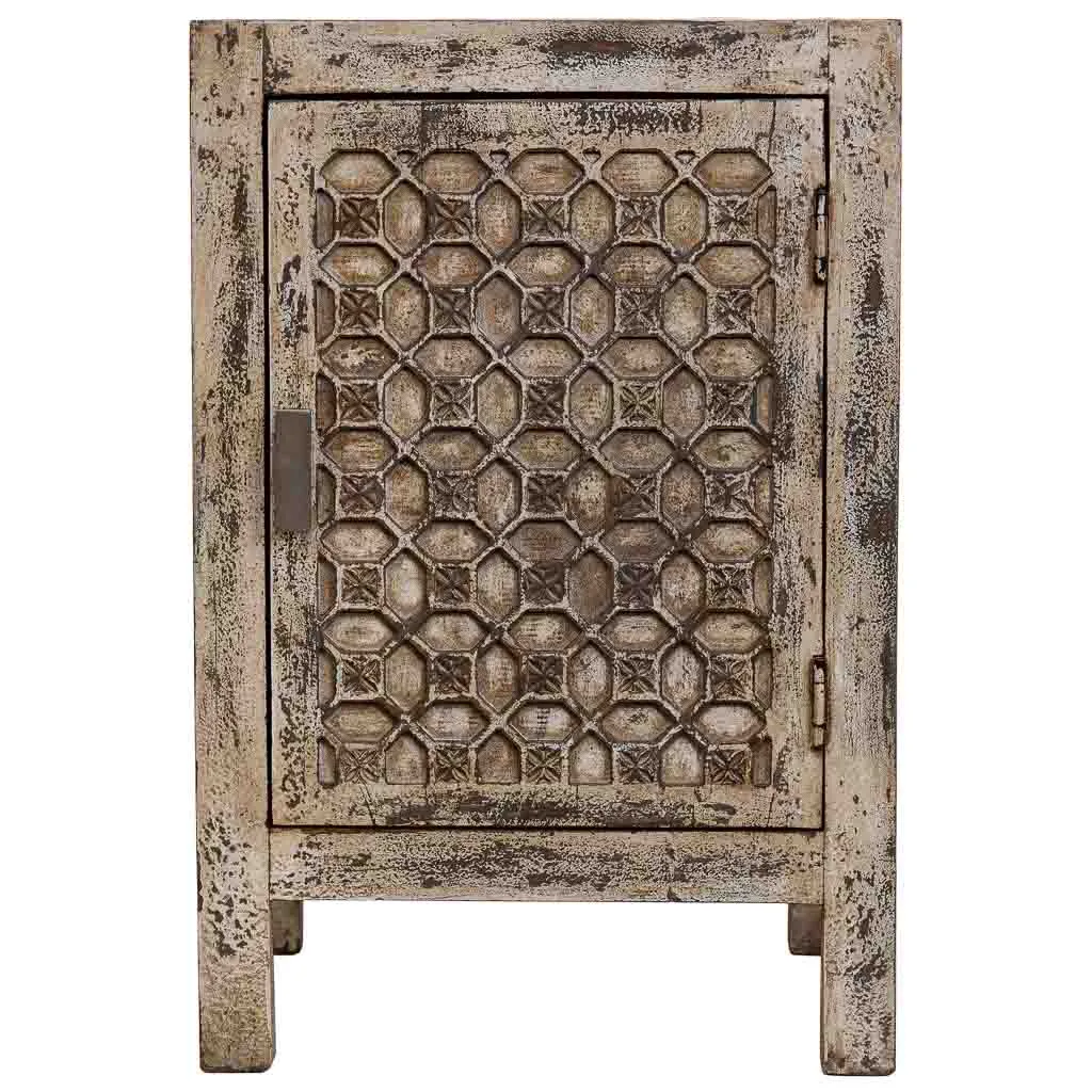 Table de nuit artisanale en bois beige — Photo 2