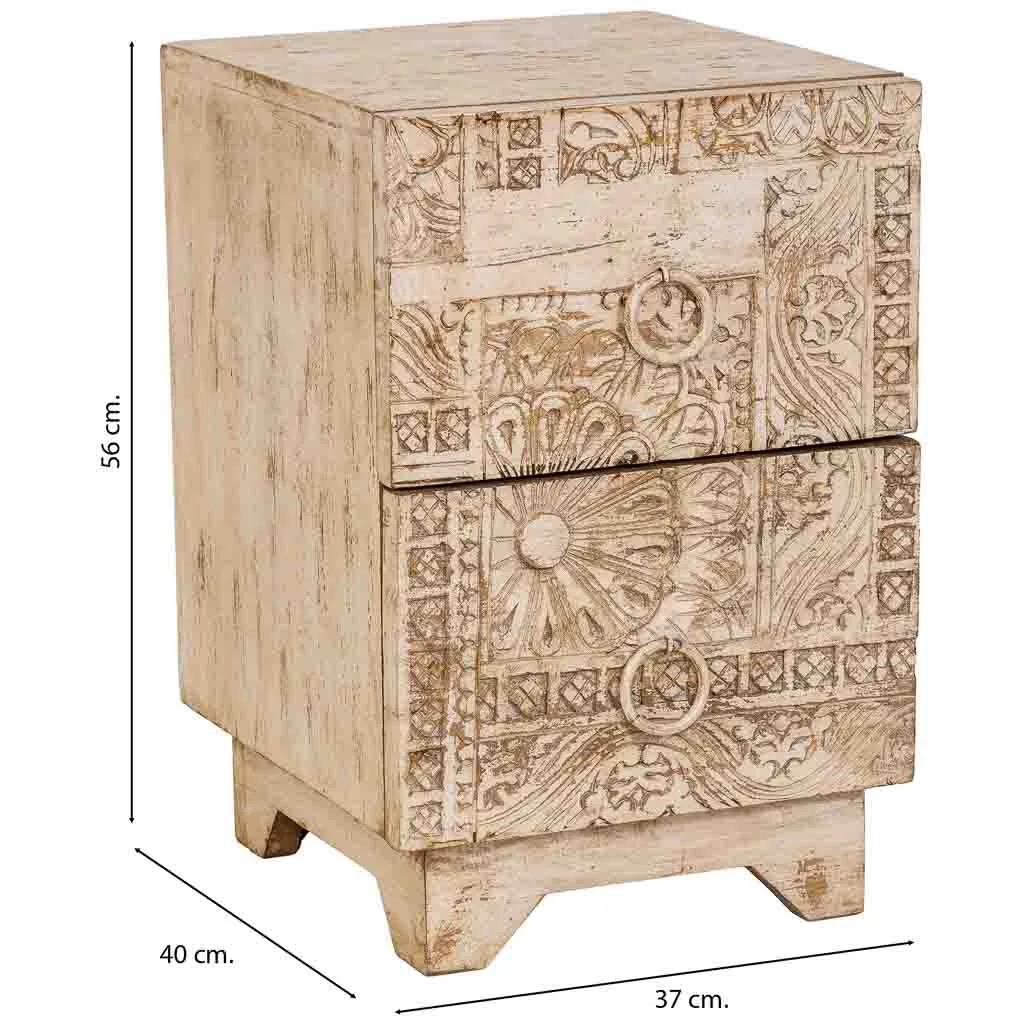 Petite table artisanal en bois blanc — Photo 3