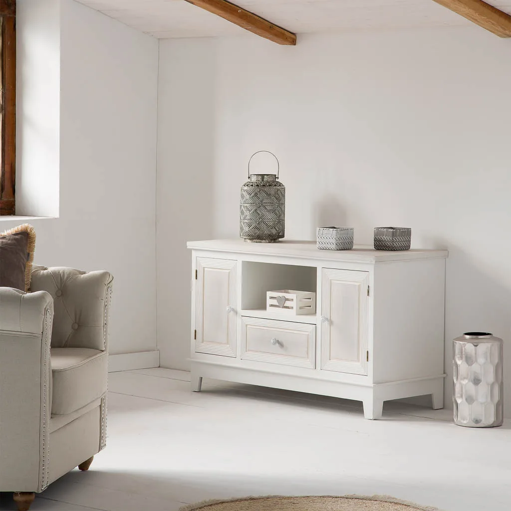 Wood low cabinet – white — Photo 2