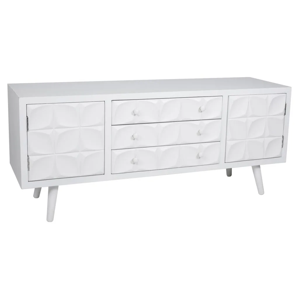 Meuble bas laqué en bois blanc — Photo 1