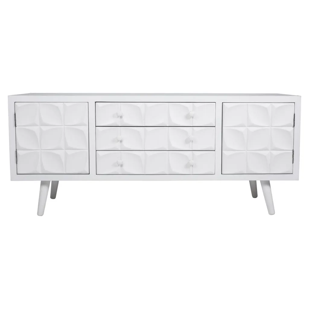 Meuble bas laqué en bois blanc — Photo 2