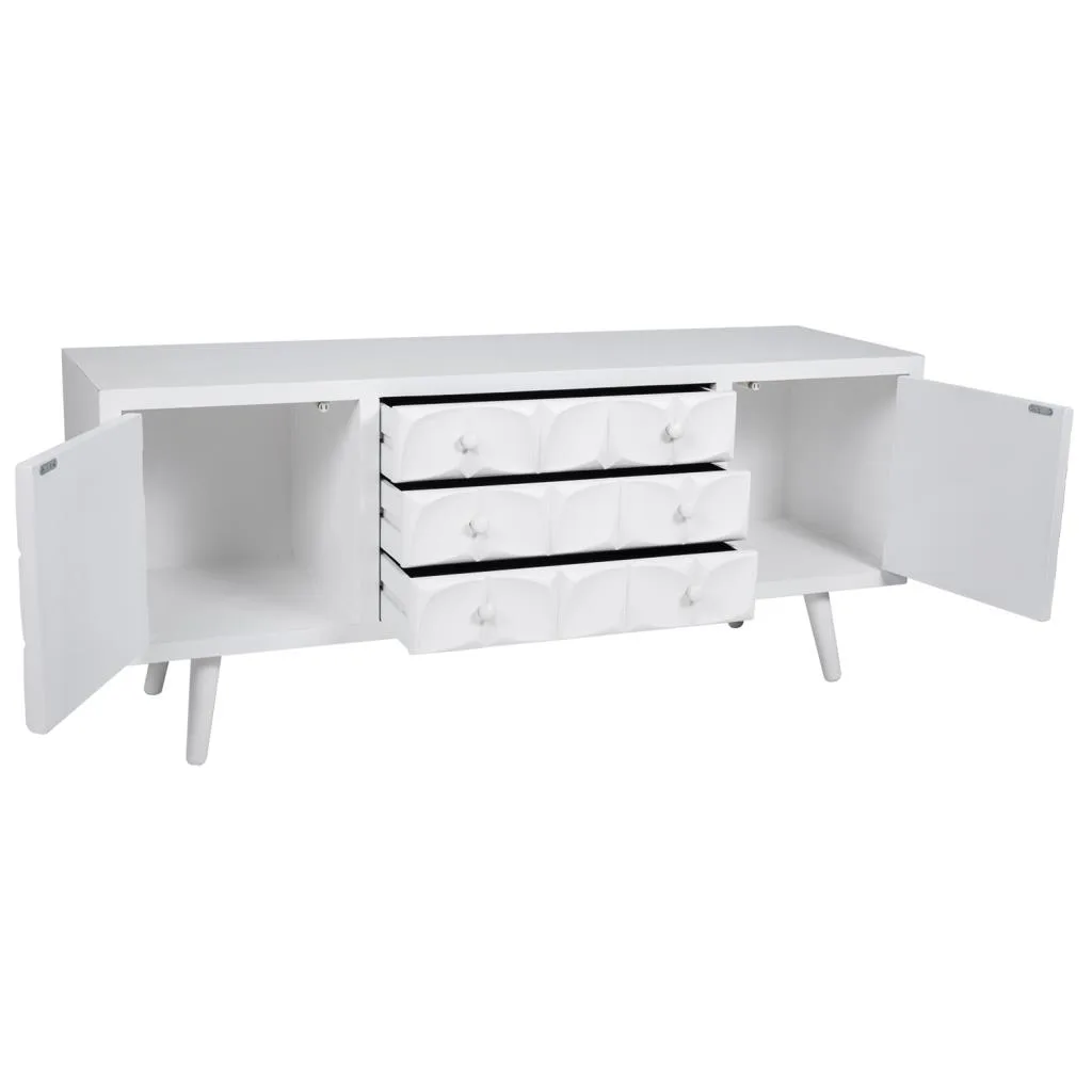 Meuble bas laqué en bois blanc — Photo 3