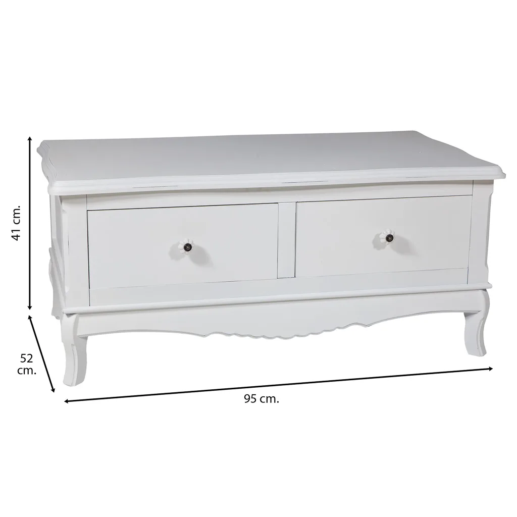Mueble bajo lacado de madera blanco — Foto 4