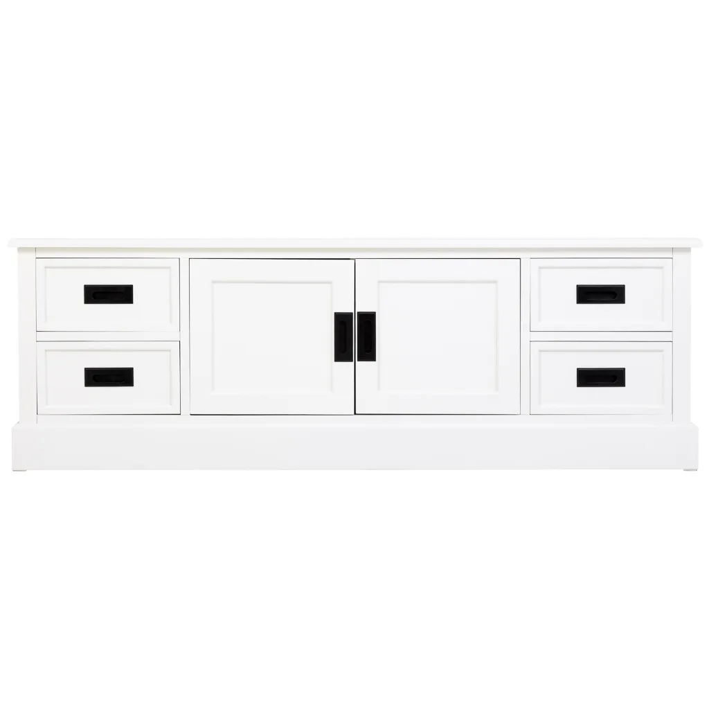 Mueble bajo con puertas con cajones de madera blanco — Foto 2