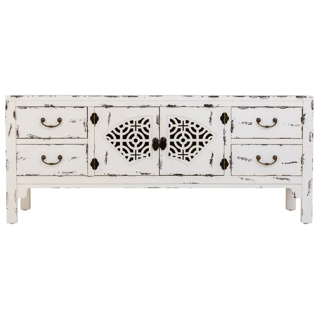 Mueble bajo lacado de madera blanco — Foto 2