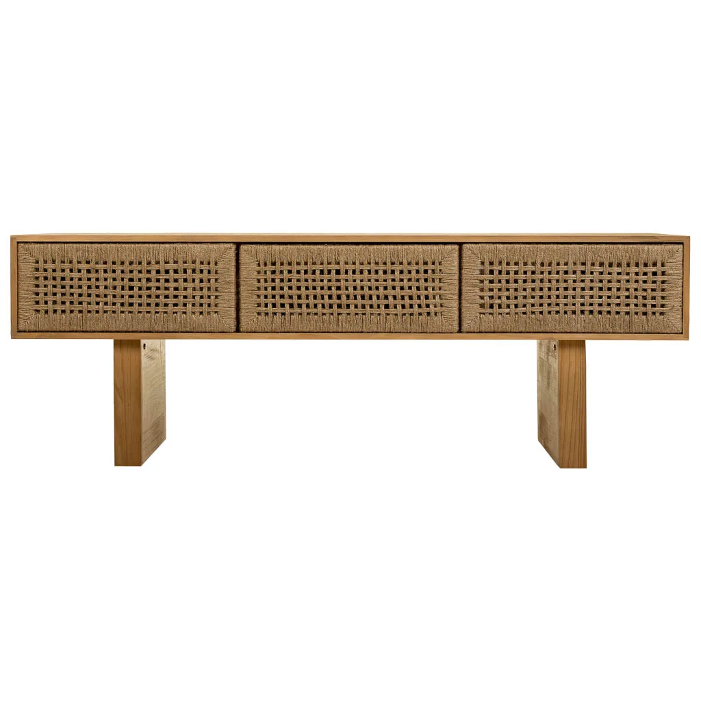 Braided wood rope low cabinet – brown — Photo 2