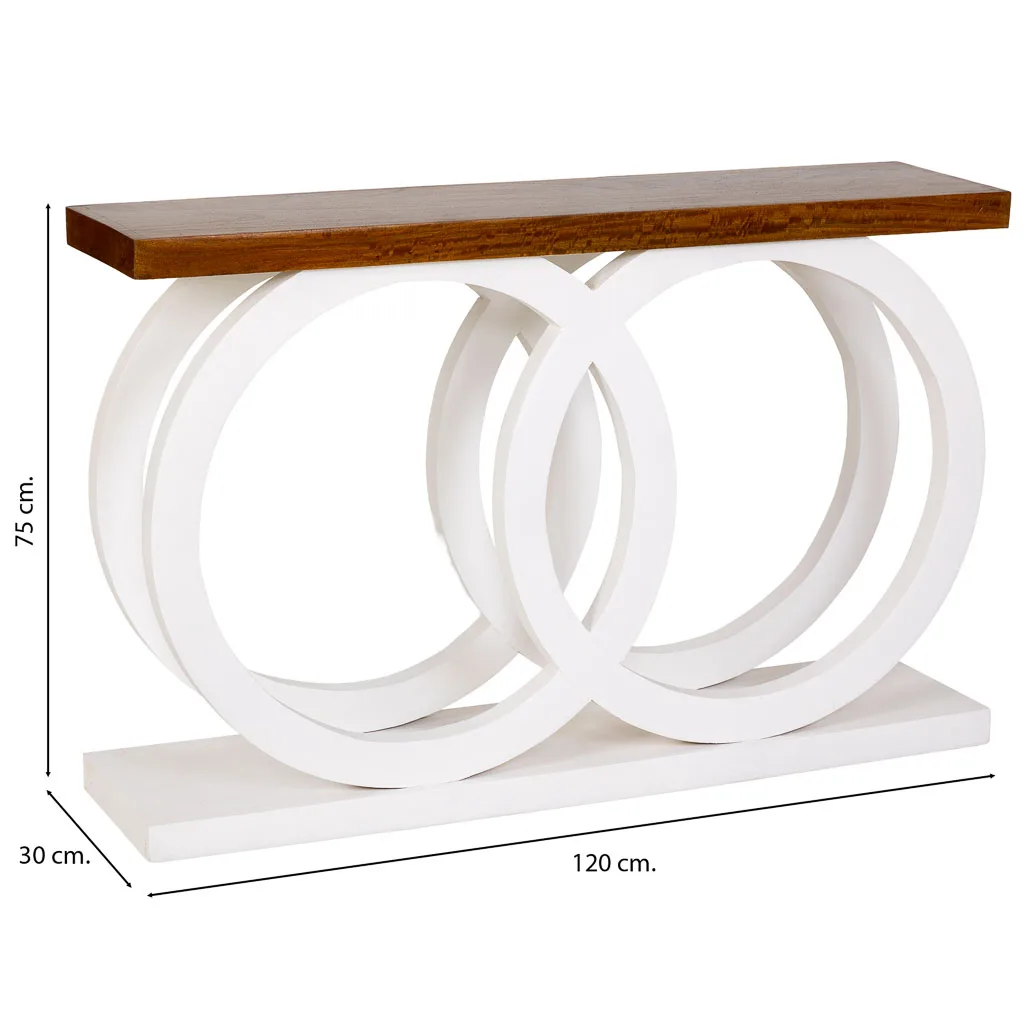 Recibidor artesanal de madera blanco — Foto 3