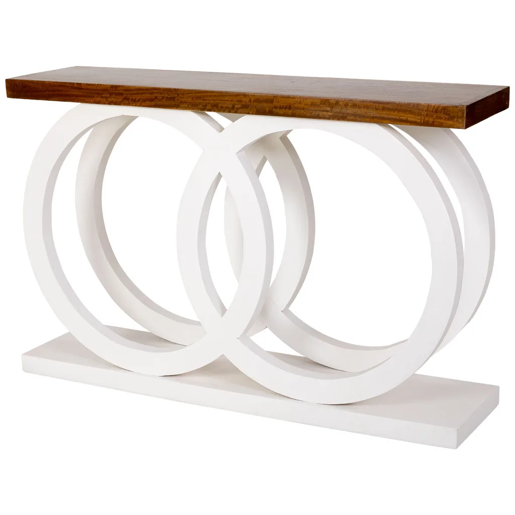 Recibidor artesanal de madera blanco — Foto 4