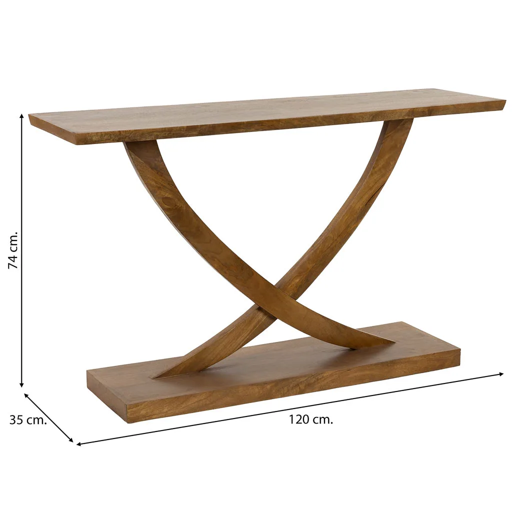 Console d’entrée artisanale en bois marron — Photo 3