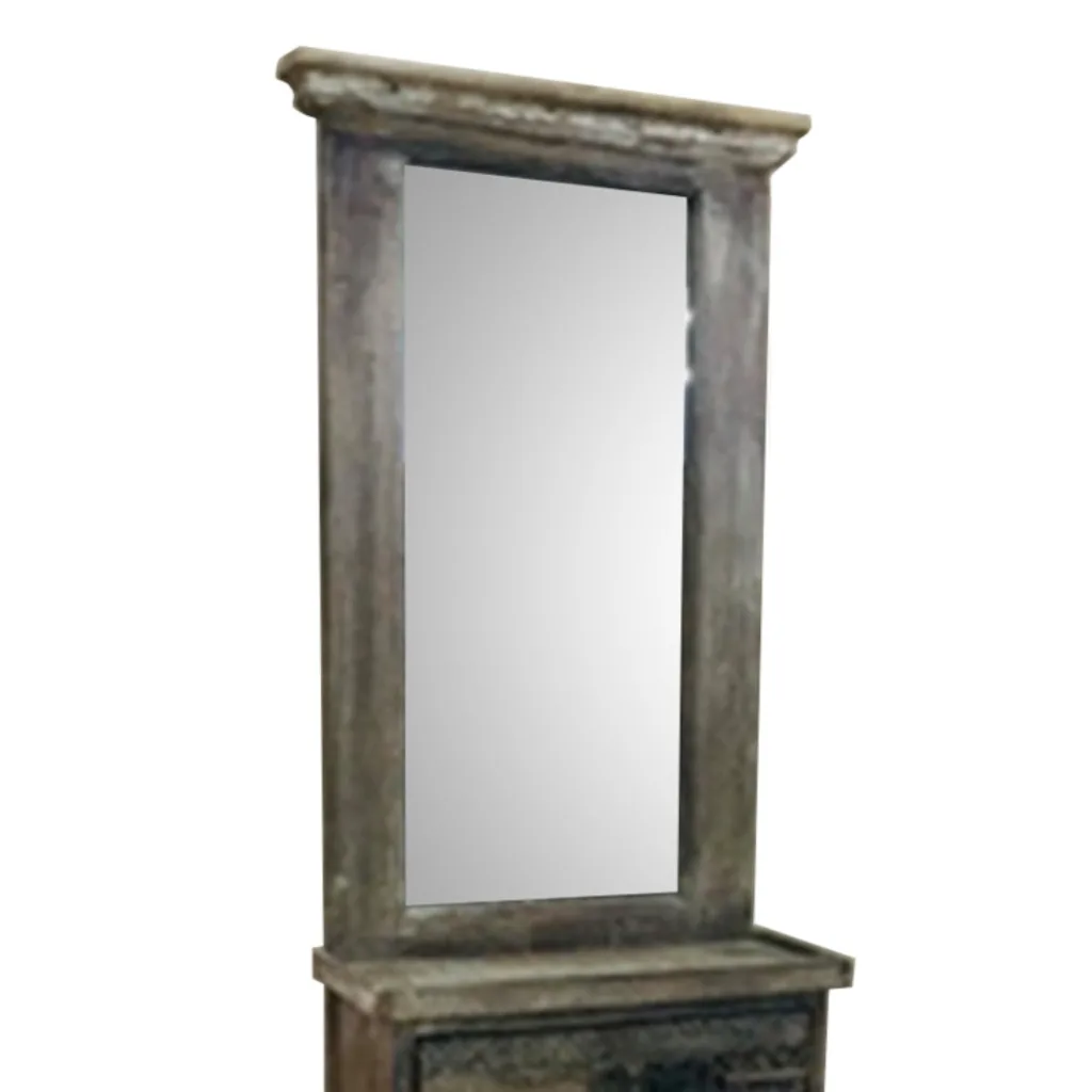 Wood hallway console mirror – brown — Photo 2