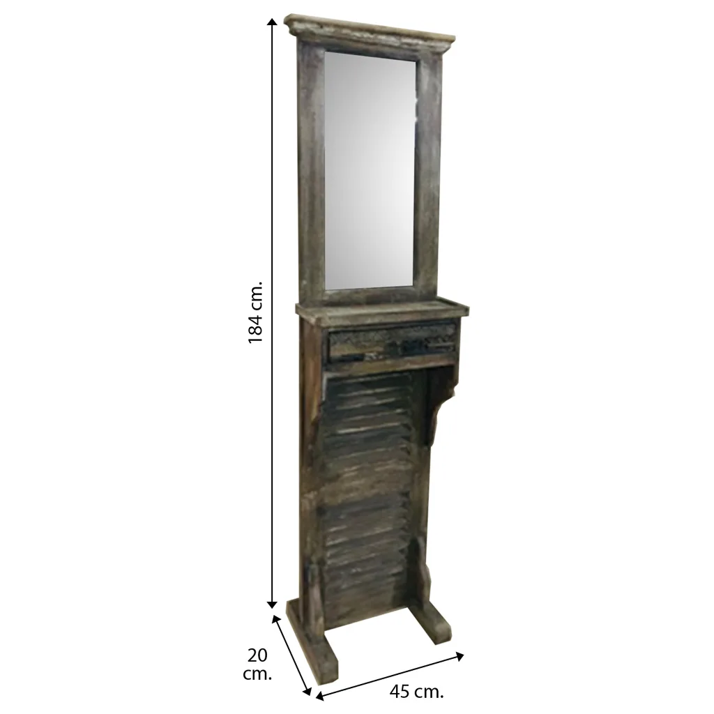 Wood hallway console mirror – brown — Photo 4