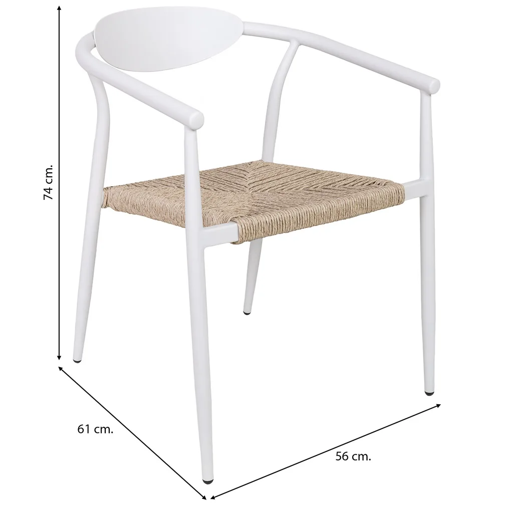Aluminium rope chair – brown — Photo 3