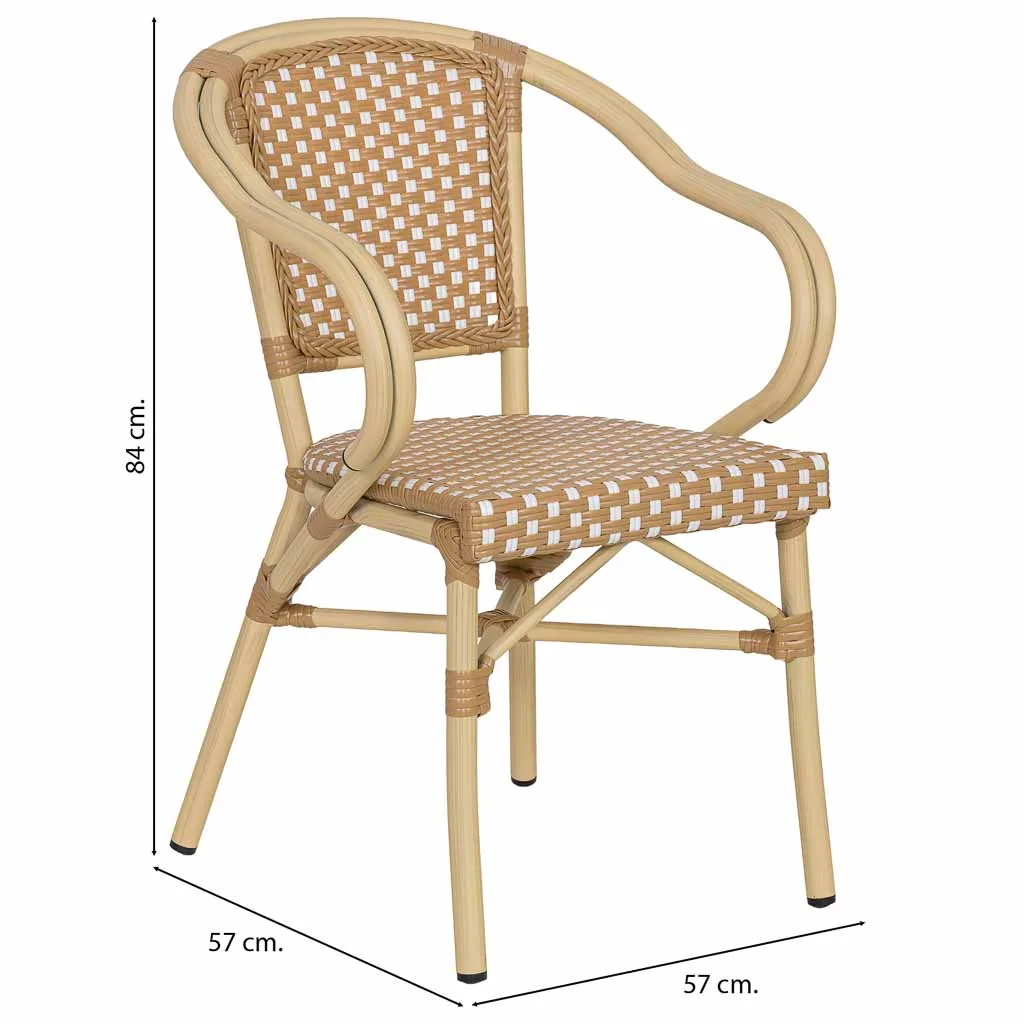 Silla sintética de ratán crema — Foto 3