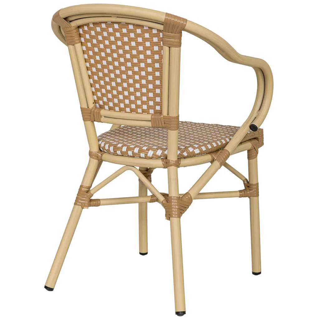 Silla sintética de ratán crema — Foto 4