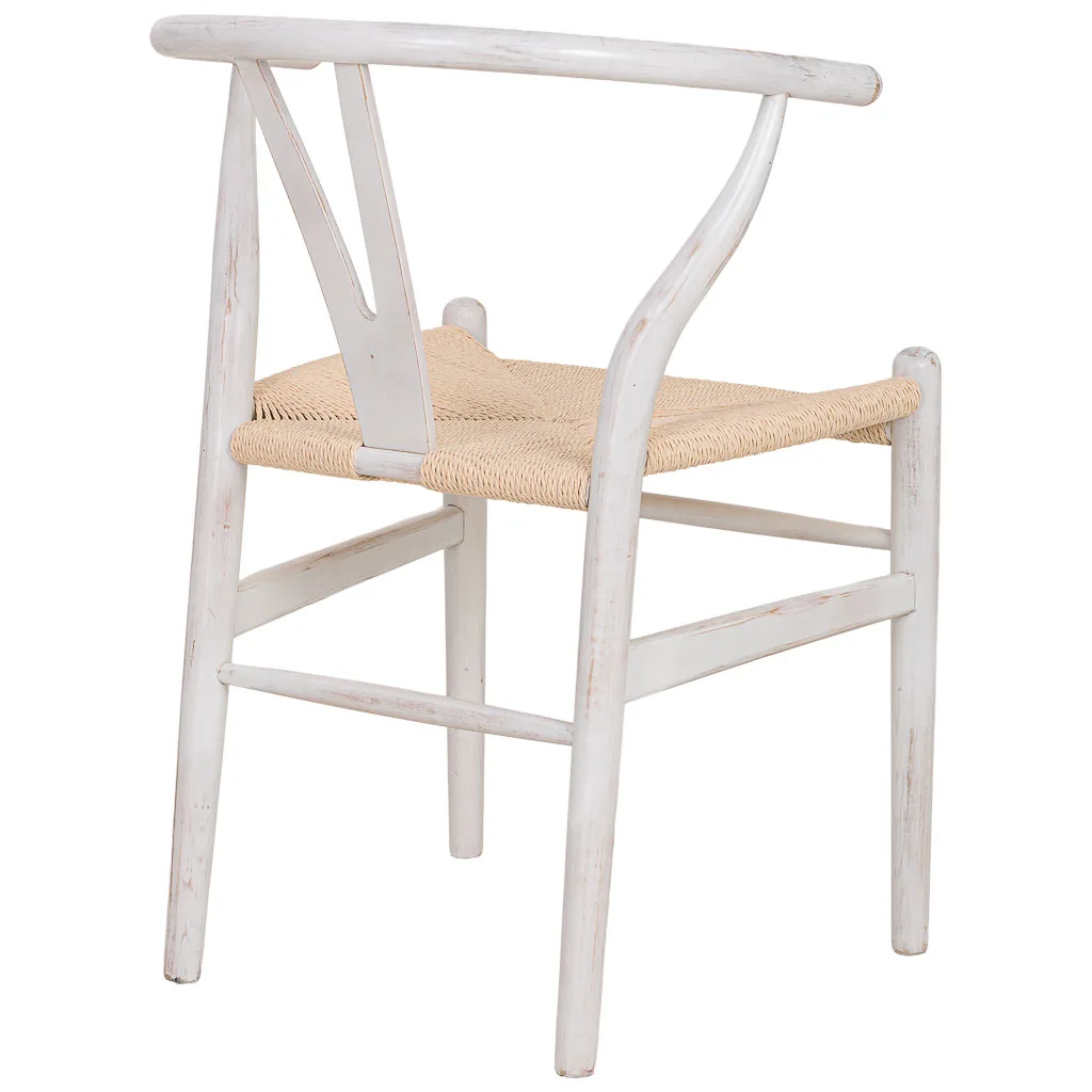 Zitting stoel van hout en touw beige — Foto 4