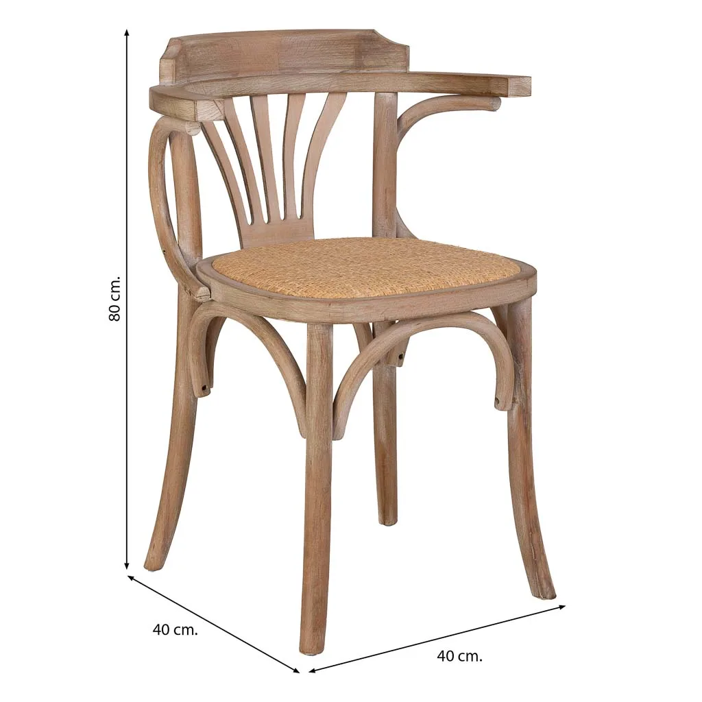 Silla asiento de madera y ratán — Foto 3