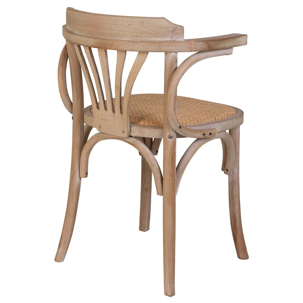 Silla asiento de madera y ratán — Foto 4