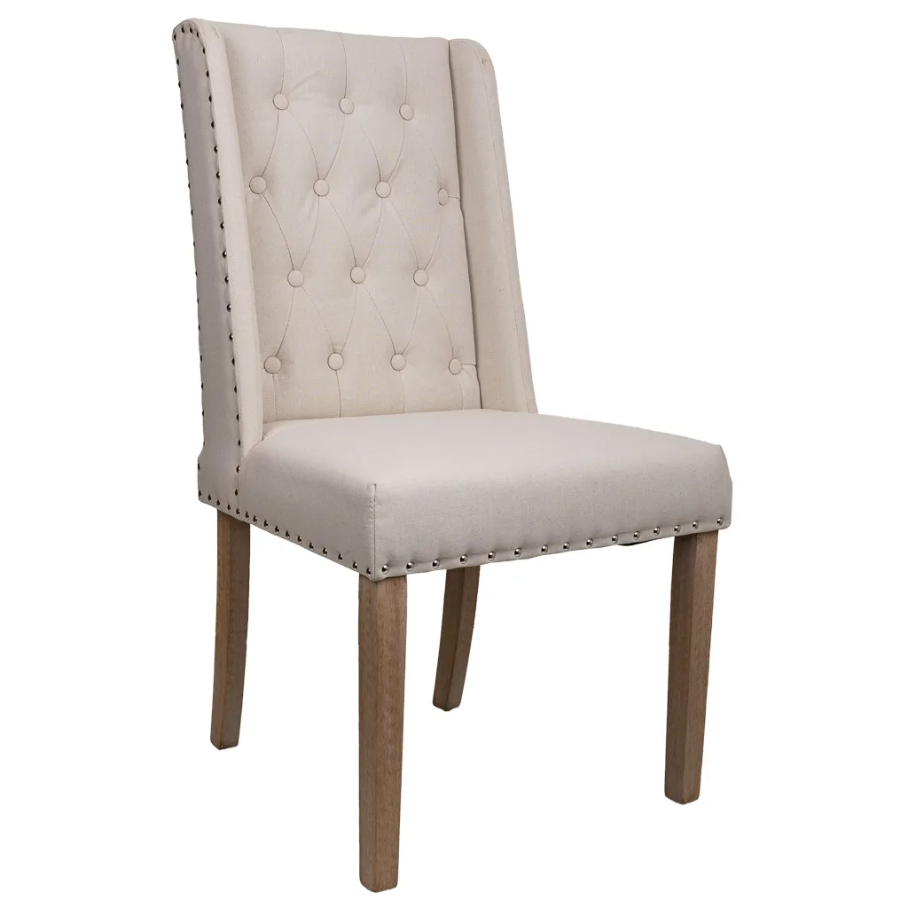Silla tapizada de madera crema — Foto 1