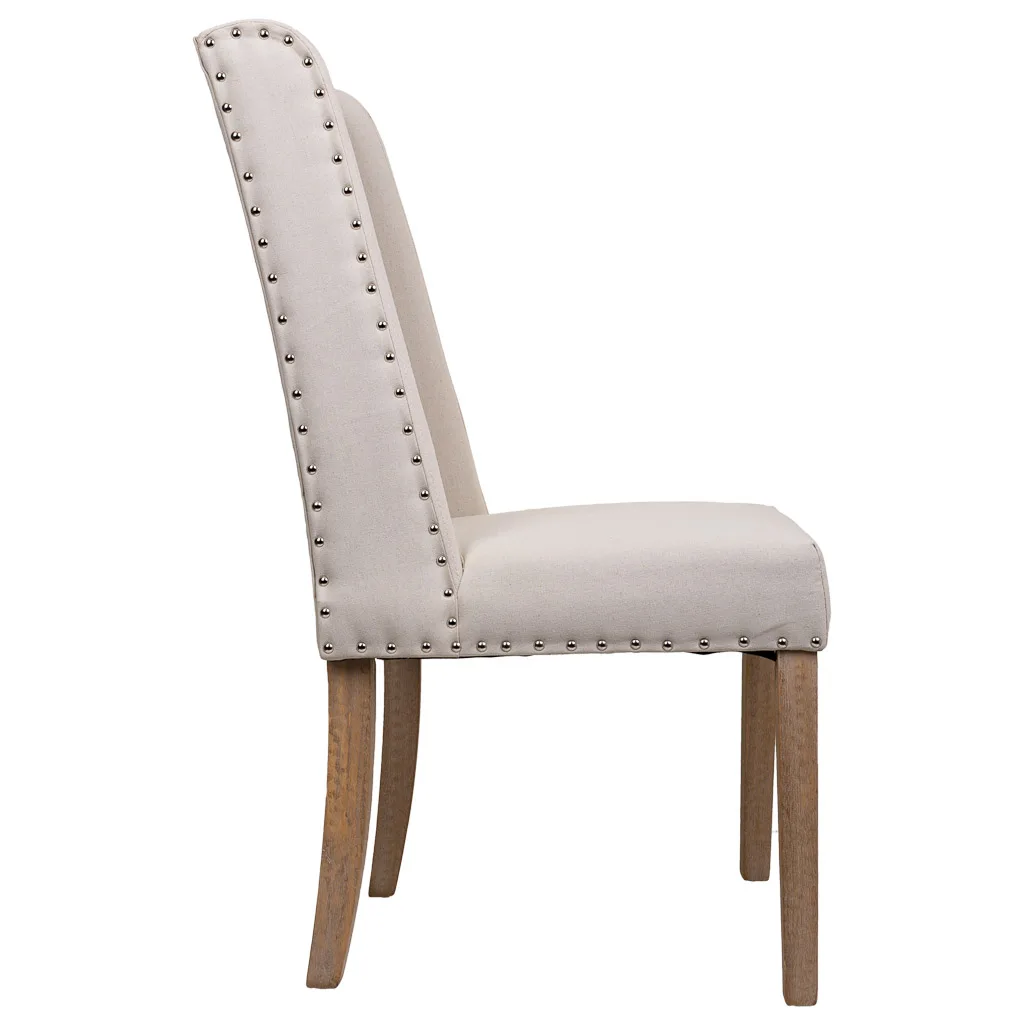 Silla tapizada de madera crema — Foto 3
