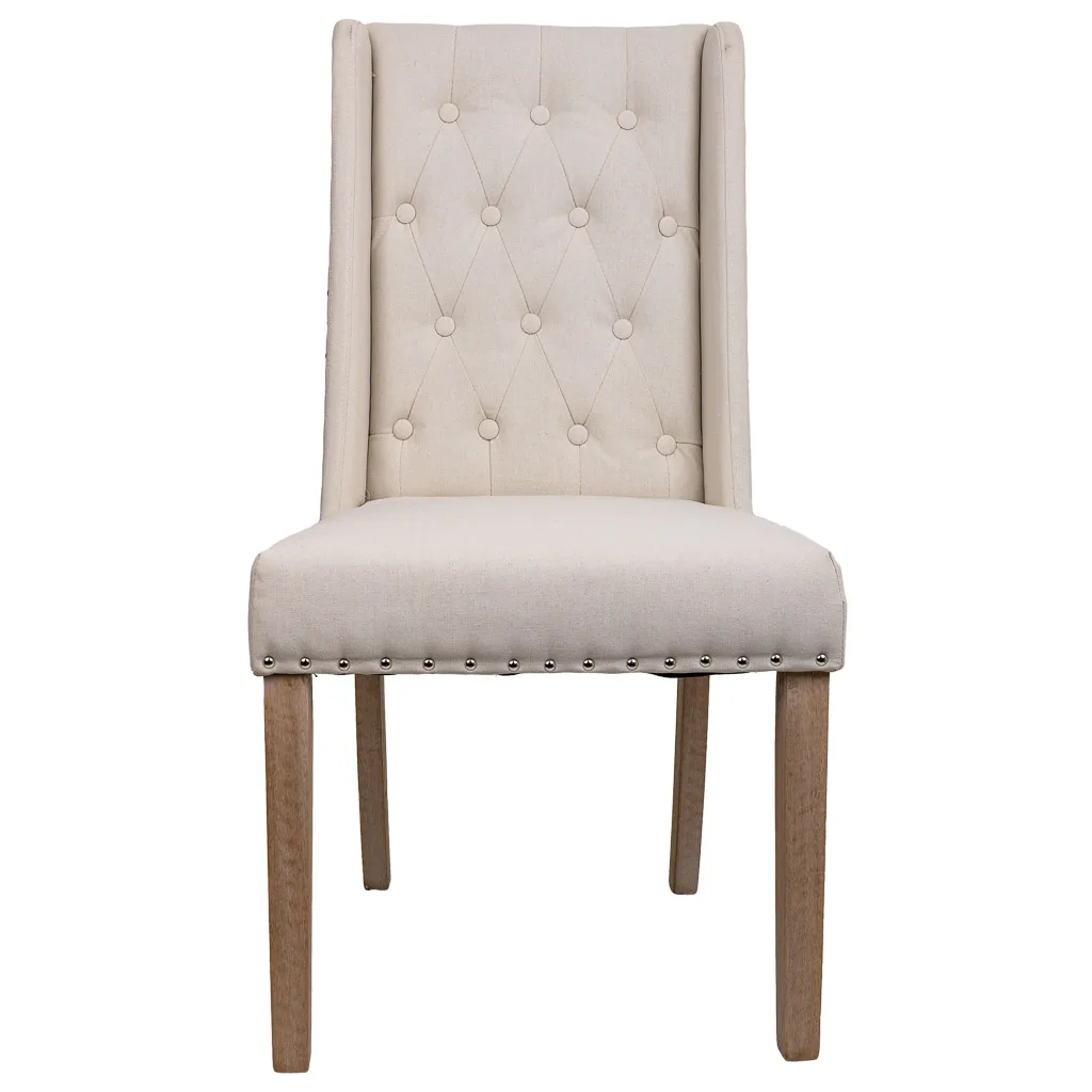 Silla tapizada de madera crema — Foto 4
