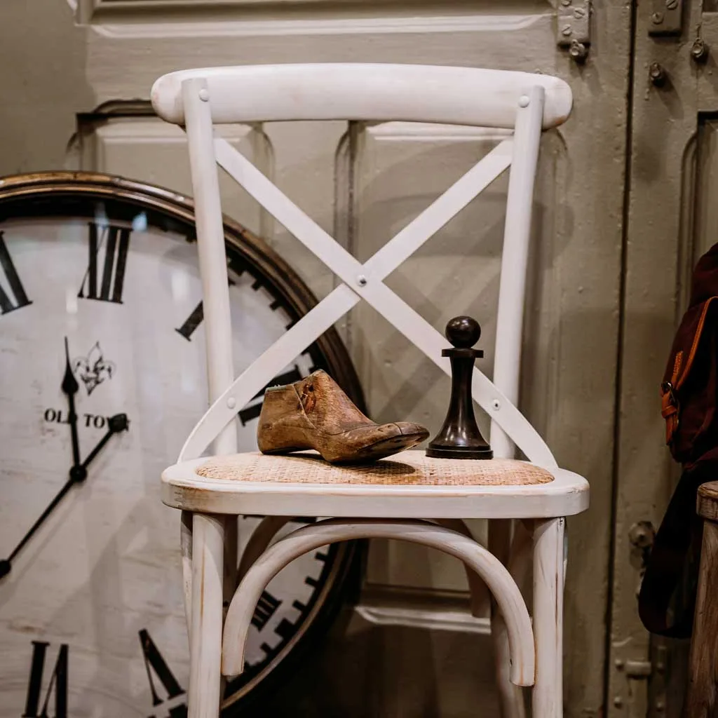 Silla asiento de madera y ratán — Foto 2