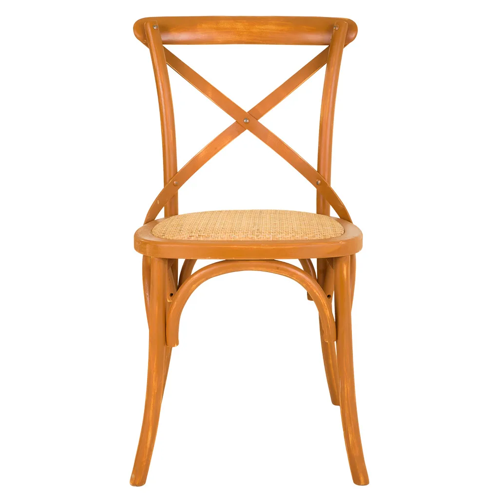 Silla asiento de madera y ratán marrón — Foto 3