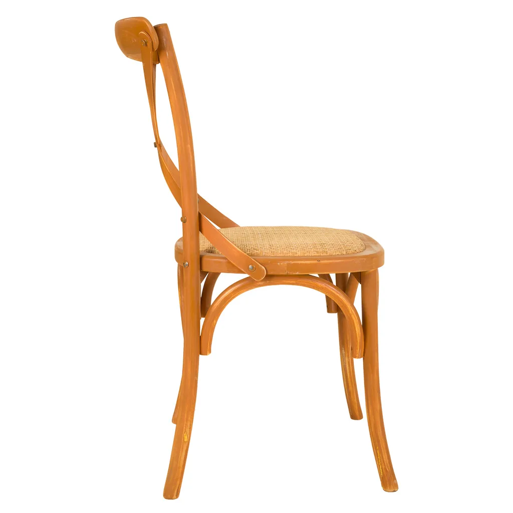 Silla asiento de madera y ratán marrón — Foto 4