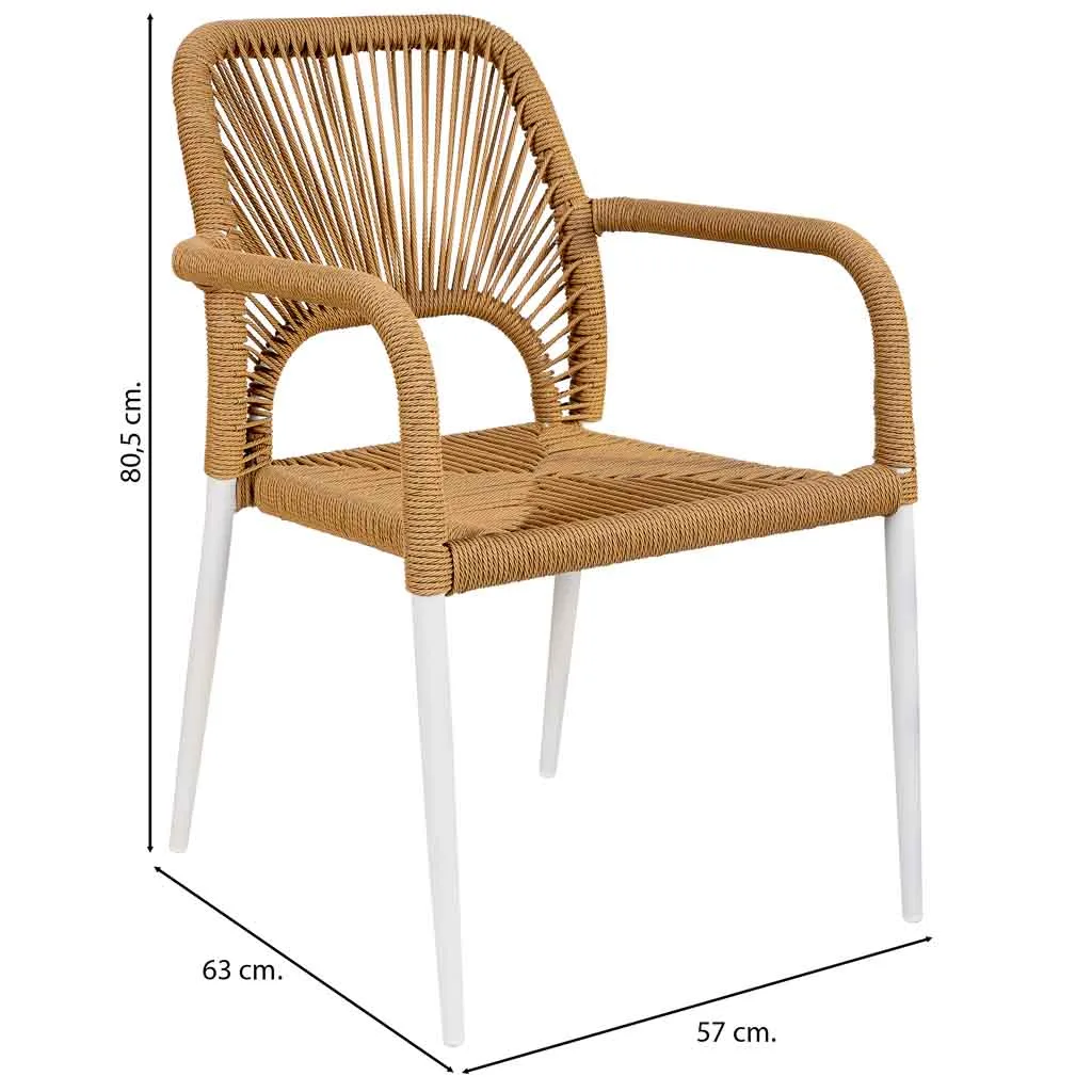 Synthetische stoel van rotan beige — Foto 3