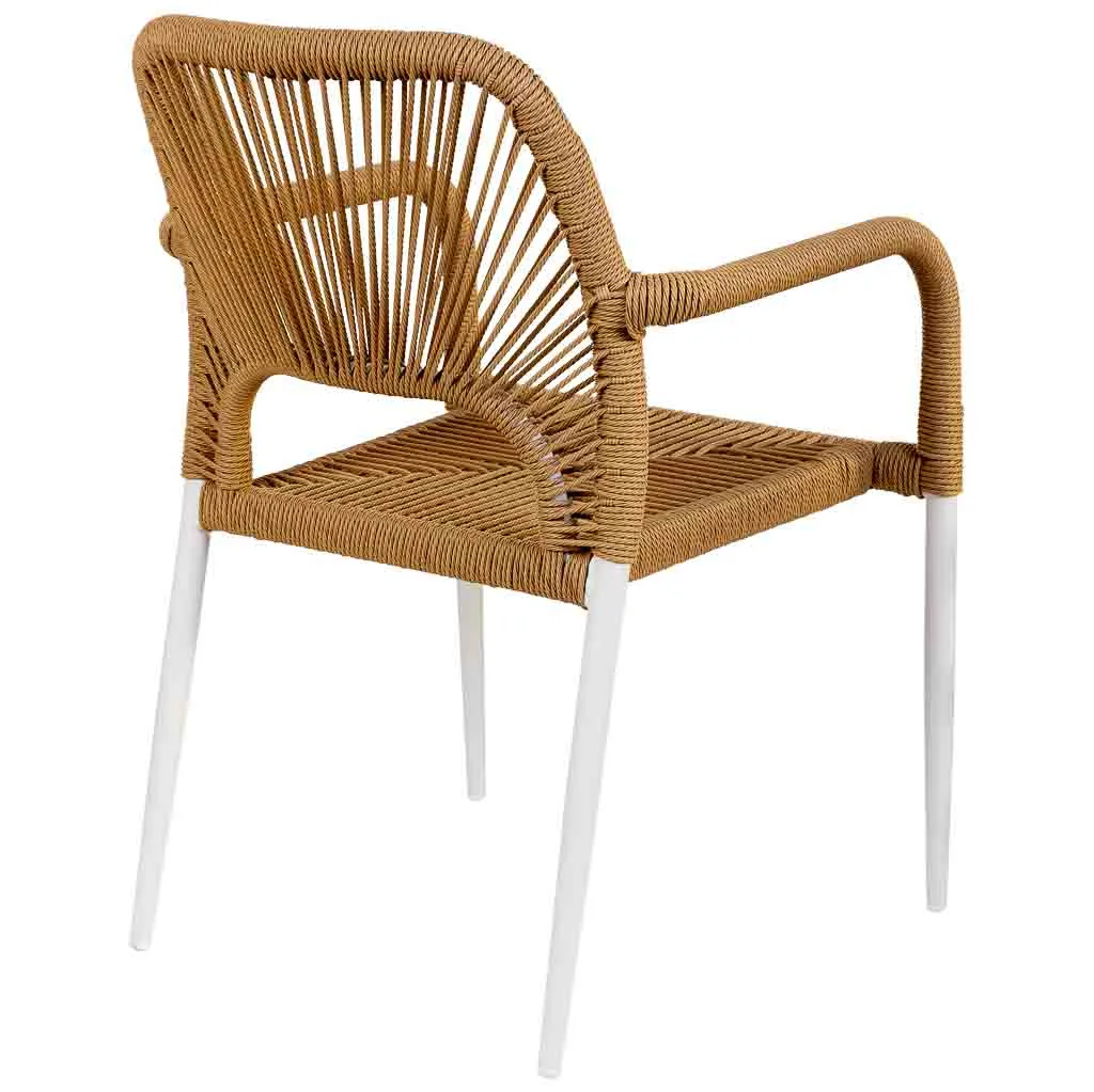 Synthetische stoel van rotan beige — Foto 4