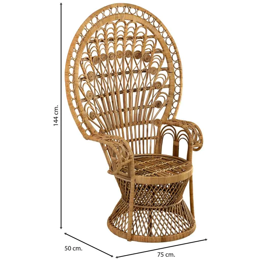 Sillón de caña y bambú marrón — Foto 4