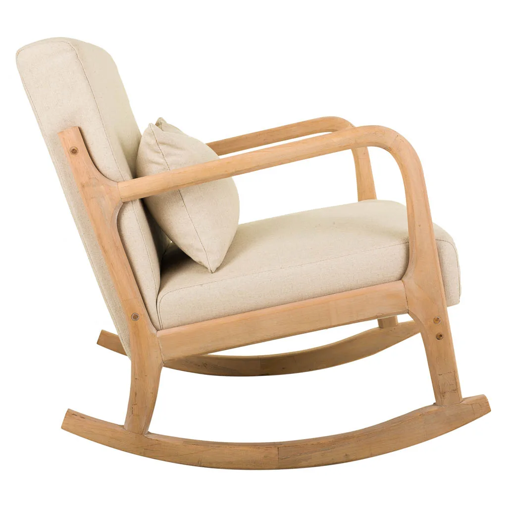 Fauteuil balancelle tapissé en bois crème — Photo 4