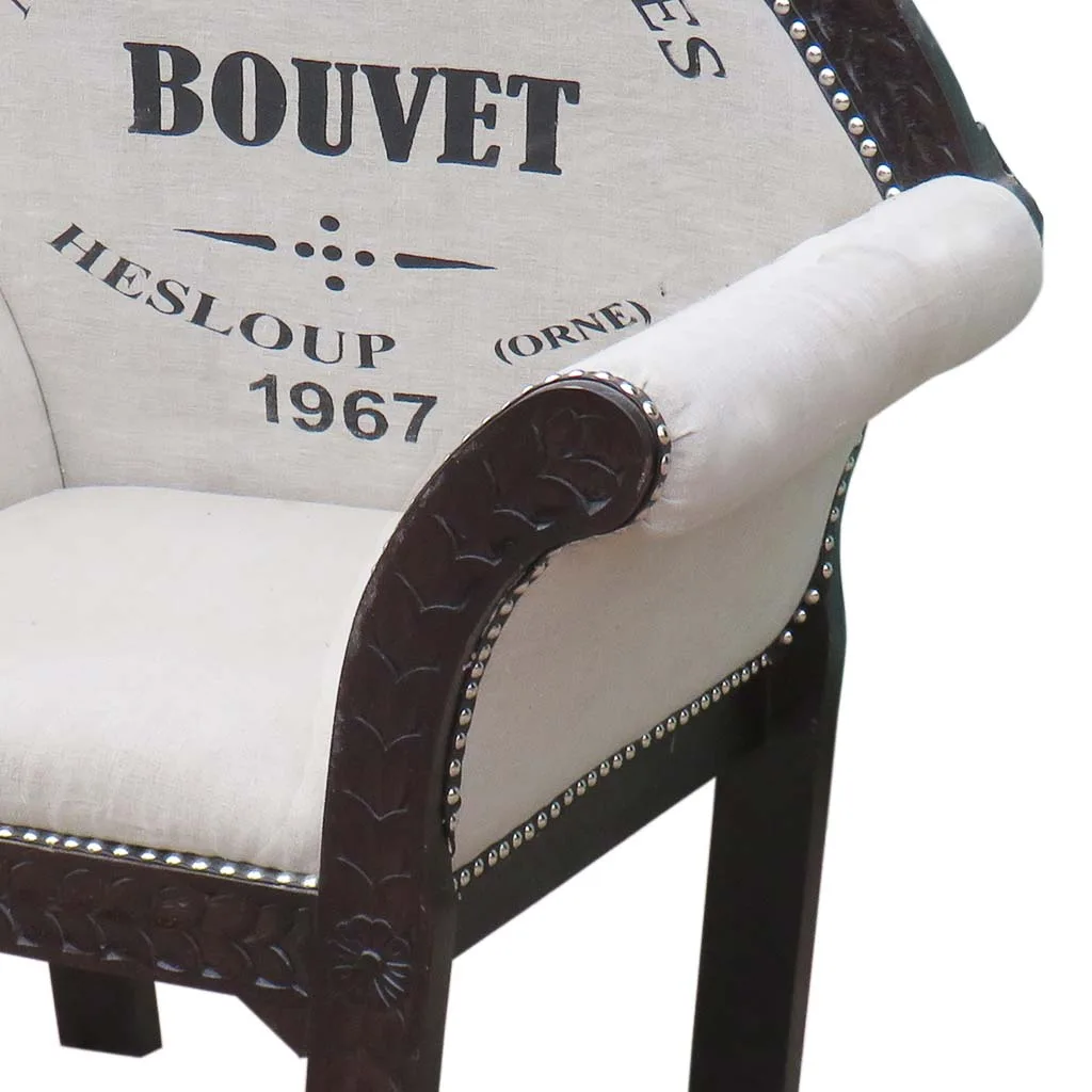 Gestoffeerd fauteuil wit — Foto 4