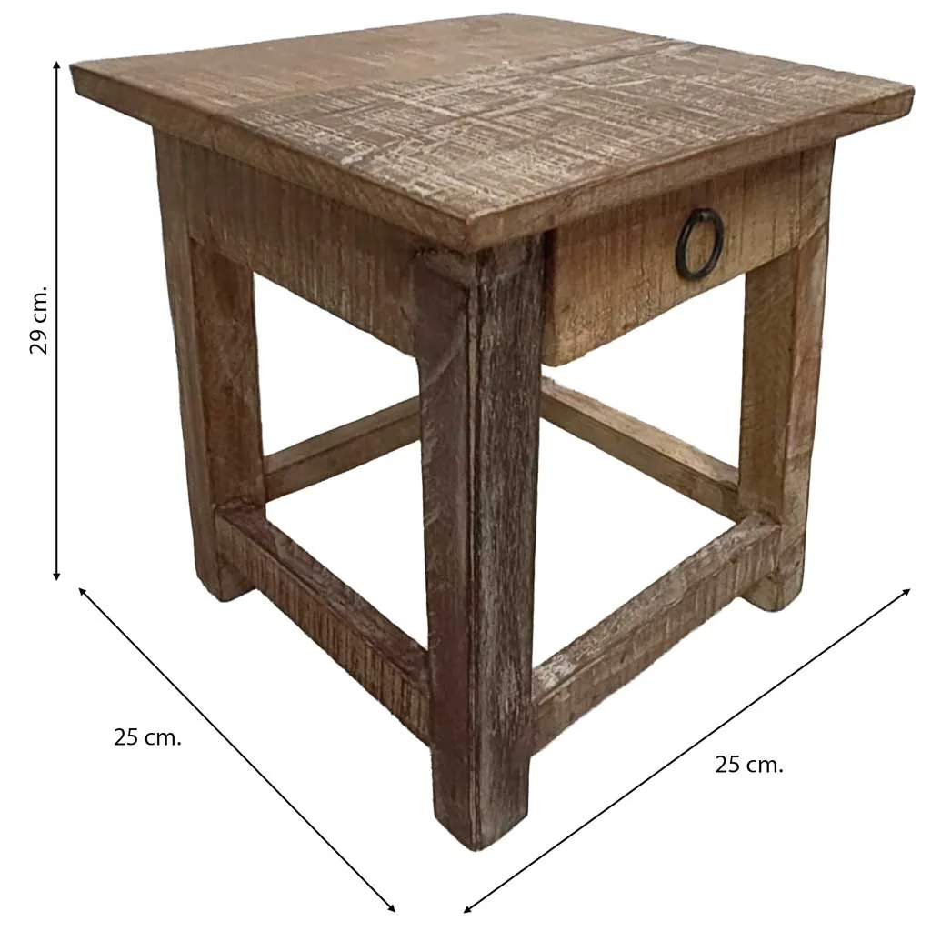 Handmade wood stool with drawer — Photo 4