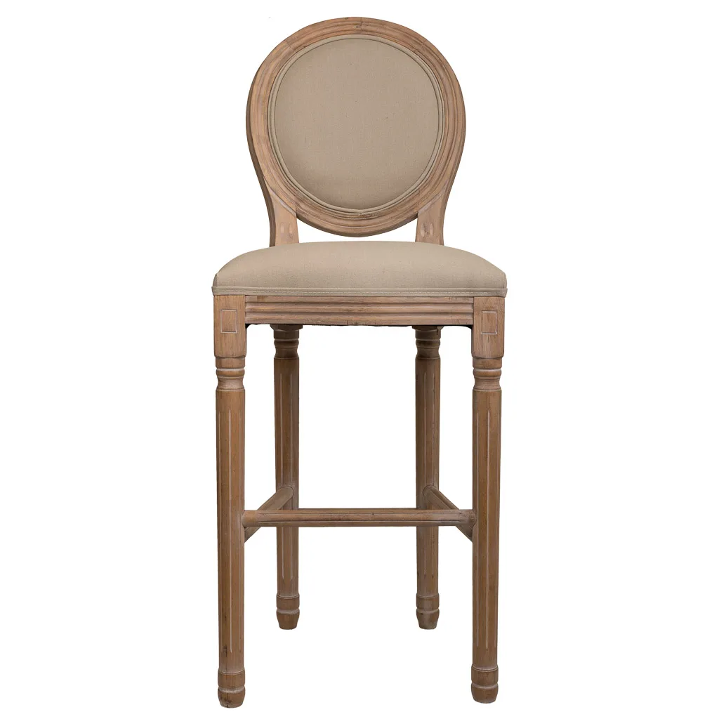 Taburete tapizado de madera marrón — Foto 2