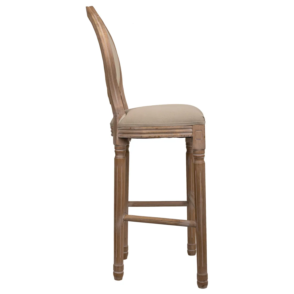 Taburete tapizado de madera marrón — Foto 3
